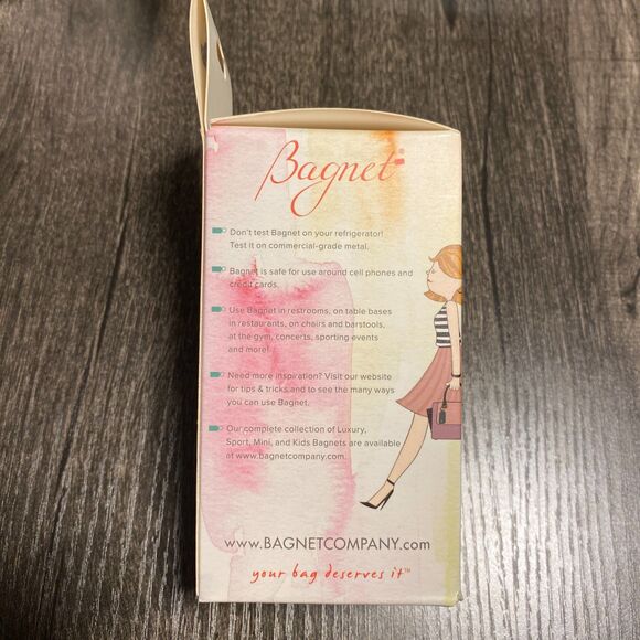 Bagnet Faux Leather Magnetic Bag Holder Rose Colored New in Box - Picture 3 of 7